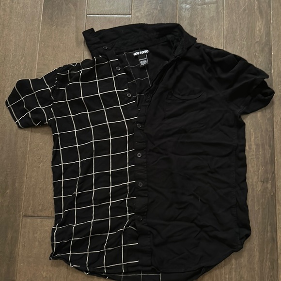 Black and White Striped Button-down Shirt - Picture 1 of 2